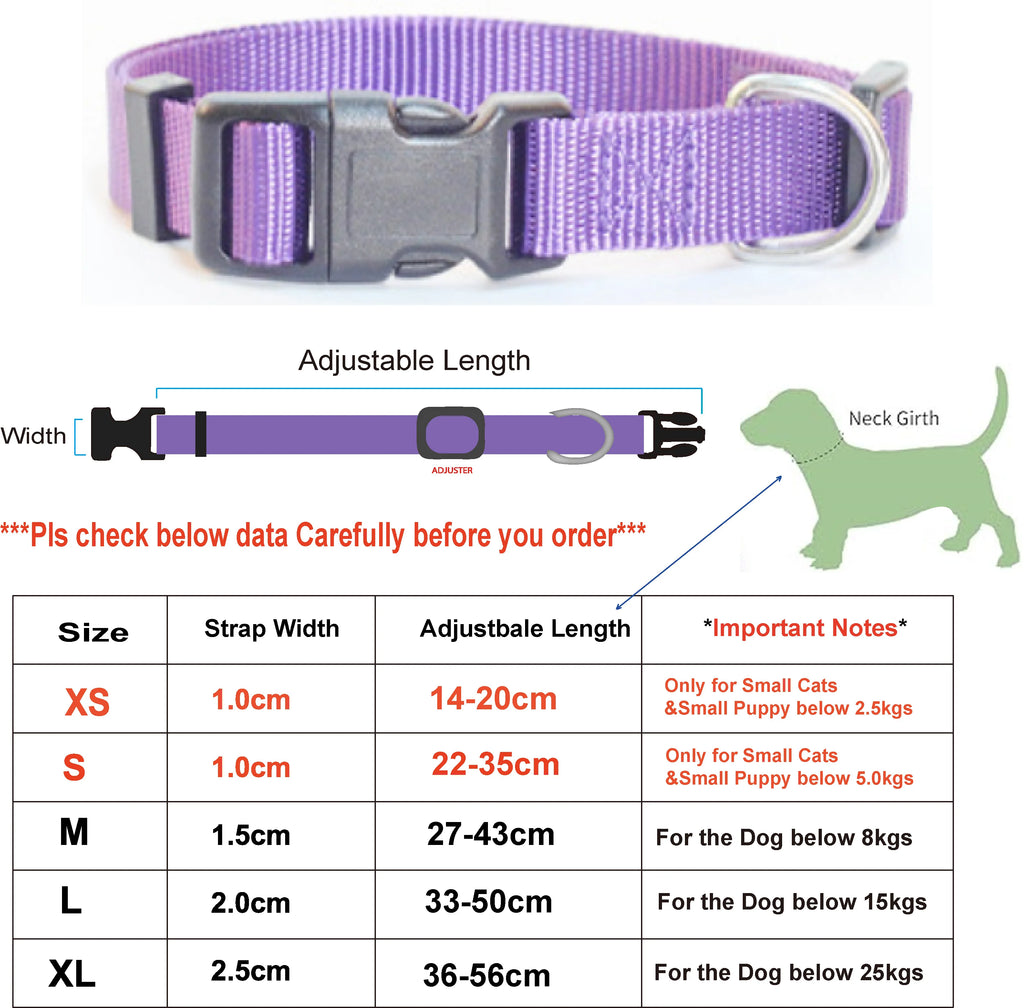 Adjustable Nylon Dog Collar