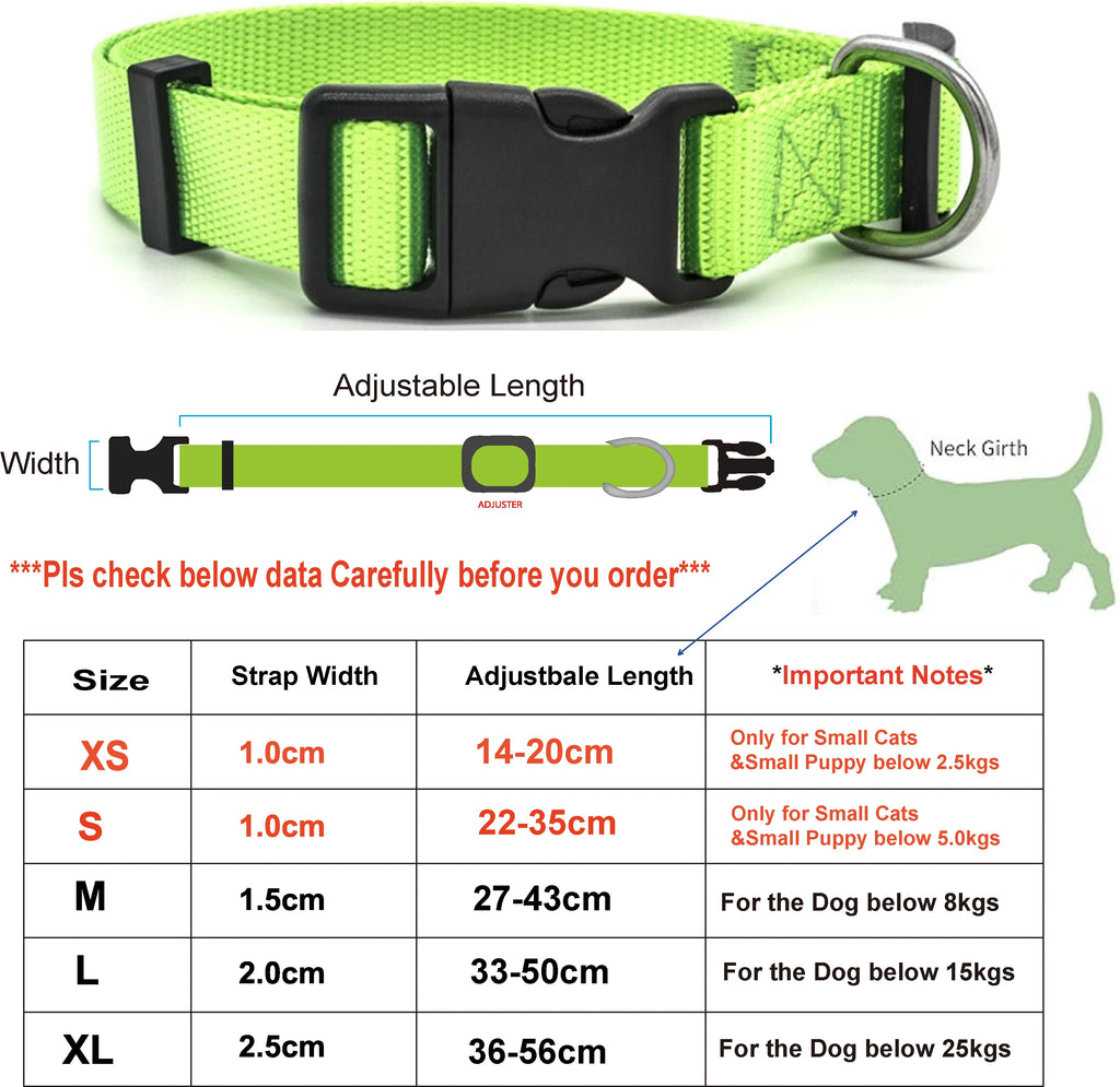 Adjustable Nylon Dog Collar
