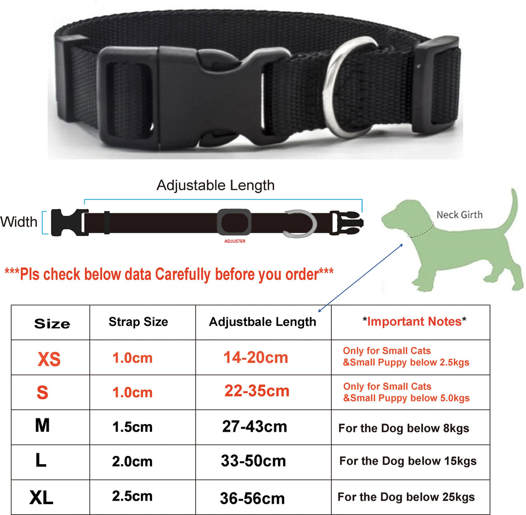 Adjustable Nylon Dog Collar